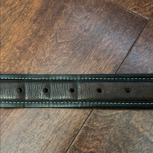 Cole Haan Men’s Two Tone Leather Belt 
With Contrast Stitching, Silver Hardware - Picture 7 of 16